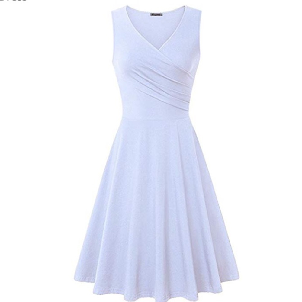 Casual women's white summer dress